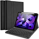 ProCase Keyboard Case for iPad Air 5/4, iPad 10.9 inch 2022 2020 Case with Magnetically Detachable Wireless Keyboard for iPad 10.9' Air 5th 4th Generation -Black
