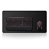 Stanaway Non-Slip Wide Long Extended Gaming Large Mouse and Keyboard Pad, Stitched Edges for 2018 (Black)