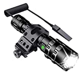 Tactical Flashlight JT10 1200 Lumen Black LED Light with Offset Rail Mount , 2 Modes Pressure Switch Included