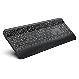 Bluetooth Backlit Keyboard for Mac, Multi-Device Ergonomic Wireless Keyboard (2.4G+BT1+BT2) with Palm Rest for Natural Typing, Rechargeable Full Size Backlight Keyboard for Mac OS/iOS/Windows/Android