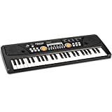 BIGFUN Keyboard Piano, 49 Keys Kids Piano Keyboard with Double Built-in Speaker, Microphone and Power Supply, Music Keyboard Early Learning Educational Toy Birthday Xmas Day Gifts for Kids (Black)