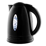 Ovente Electric Kettle 1.7 Liter Cordless Hot Water Boiler, 1100W with Automatic Shut-Off and Boil Dry Protection, Fast Boiling BPA-Free Portable Instant Heater for Making Tea, Coffee, Black KP72B