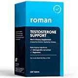 Roman Testosterone Support | Hormone-Free Men's Daily Nutritional Supplement with Ashwagandha to Support Healthy Testosterone Levels & Magnesium to Support Muscle Health | 30-Day Supply (120 Tablets)