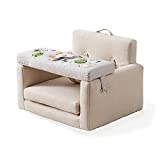 Wonder & Wise by Asweets Baby Activity Square Chair | Interactive Activity Seat with Removeable Tray & Convenient Carry Handle | Beautiful Embroidery & Applique