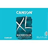 Canson XL Series Watercolor Textured Paper Pad for Paint, Pencil, Ink, Charcoal, Pastel, and Acrylic, Fold Over, 140 Pound, 12 x 18 Inch, 30 Sheets