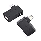 OTG Adapter, 90* Left Angle USB Port Adapter, Micro OTG Cable 2 Pack Compatible with Firestick 2nd Gen, 3rd Gen and 4K, Android Smartphones, Tablets, Rii, Logitech Keyboards, Nintendo, SNES, NES