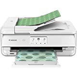 Canon PIXMA TS9521C All-in-One Wireless Crafting Photo Printer - Print Scan Copy - 12'x12' Borderless Print, Auto Document Feeder, AirPrint, 4.3' LCD Touchscreen, SD Card Slot, Works with Alexa, White