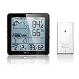 Wittime 2180 Weather Station Indoor Outdoor Thermometer Wireless Hygrometer Wireless Digital Temperature and Humidity Monitor Inside Outside Thermometer for Home with Sensor