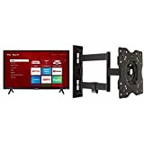 TCL 32S327 32-Inch 1080p Roku Smart LED TV (2018 Model) & Amazon Basics Heavy-Duty, Full Motion Articulating TV Wall Mount for 22-inch to 55-inch LED, LCD, Flat Screen TVs