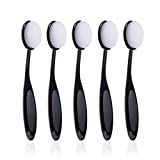UNIMEIX 5 Pack Craft Ink Blending Brushes Set Tool Oval Makeup Brushes Blender Brush for Card Making（Size 4, 0.82' Brush Head, Black）