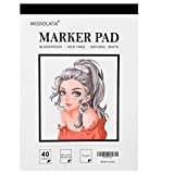 Marker Paper Sketchbook, Bleedproof Art Marker Pad, (8.27 X 11.69) Inch, White, 40 Sheets