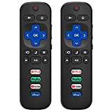 (Pack of 2) Replaced Remote Control Only for Roku TV, Compatible for TCL Roku/Hisense Roku/Onn Roku/Sharp Roku/Element Roku/Westinghouse Roku/Philips Roku Series Smart TVs (Not for Roku Stick and Box)