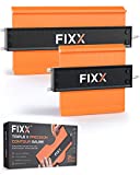 Locking Contour Gauge Tool Set of 2 [10” and 5”] Extra-Wide, Triple-Lock Contour Gauge Profile Tool Set – ABS and Aluminum Alloy Super Gauge Tool Shape Duplicator w/ Slim Precision Pins by FIXX