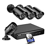 ANNKE 8CH H.265+ 5MP Lite Surveillance Security Camera System with AI Human/Vehicle Detection, 4 x 1920TVL 2MP Wired CCTV IP66 Cameras for Indoor Outdoor Use, Remote Access, 1TB Hard Drive Included