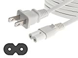 Amazon Basics Replacement Power Cable for PS4 Slim and Xbox One S / X - Pack of 2, 12 Foot Cord, White