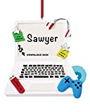 Personalized Computer Gamer Christmas Ornament, Laptop Gaming Ornaments for Christmas Tree, Video Game Decorations, Virtual School, Multicolor Gamer Stocking Stuffers, Gifts for Teen Boys and Girls