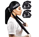 Satin Edge Laying Scarf Wrap for Hair Wig Wrap Grip Band 58 X 3 Inches for Women Lace Frontal Wigs Makeup Facial Sport Yoga (2pcs)
