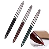 3 PCS Genuine Hero 329 Fountain Pen Fine Nib, Gold Arrow Pattern, Stainless Steel Cap