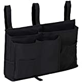 Bunk Bed Under Bedside Caddy Cup Holder for Chair Armrest Covers,Couch Arm,Bed Side,Sofa,College Dorm Room,Under Mattress,Classroom,Shelf Pocket Rack Tray Hang Organizer for Magazine,Drink,Black