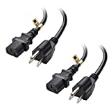 Cable Matters 2-Pack UL Listed 13 Amps 3 Prong Power Cord 10 ft, 16 AWG C13 Power Supply Cable / IEC Power Cable, TV Power Cord, Computer Power Cord (NEMA 5-15P to IEC C13)