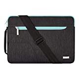 MOSISO Laptop Shoulder Bag Compatible with MacBook Pro 15 inch A1990 A1707, 15 Surface Laptop 4/3, 2020 Dell XPS 15, HP Chromebook 14, Polyester Briefcase Sleeve with Front Arc Pocket,Blue