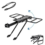 Jranter Bike Bicycle Cargo Rack Bike Rear Cargo Rack Quick Release Foldable Bike Luggage Rack Bike Accessories for Back of Bike Fit for 24-29 Mountain Bike with Bungee Straps 165 lbs