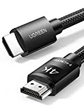 UGREEN 4K HDMI Cable High Speed HDMI Cord Nylon Braided 18Gbps with Ethernet Support 4K 60HZ HDR ARC Compatible with PS5 PS4 Blu-ray UHD TV Monitor Computer Xbox 360, TV Stick, Laptop, 15FT