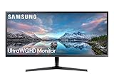 SAMSUNG 34-Inch SJ55W Ultrawide Gaming Monitor (LS34J550WQNXZA) – 75Hz Refresh, WQHD Computer Monitor, 3440 x 1440p Resolution, 4ms Response, FreeSync, Split Screen, HDMI, Black
