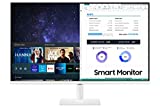 SAMSUNG 27' M50B Series FHD Smart Monitor w/Streaming TV, 4ms, 60Hz, HDMI, HDR10, Watch Netflix, YouTube and More, Slimfit Camera, IoT Hub, Mobile Connectivity, 2022, LS27BM501ENXZA, White