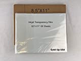 8.5 x 11 Inch Waterproof Inkjet Transparency Film for Silk Screen Printing ( 50 Sheets )