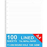 Letter Size Refills Paper, A4 Loose Leaf Paper for TUL Custom Note-Taking System Discbound Notebook Planner Inserts, 100 Sheets/200 Pages, White, 8.5 X 11 Inch