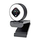 Angetube Streaming Webcam 1080P with Ring Light - HD Web Camera with Digital Zoom Autofocus for Computer PC Laptop Mac 962 USB Web Cam for Gaming Xbox Google Meet