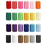 PINPON Sewing Thread, 24 Assorted Colors Total 24,000 Yards Serger Thread for Hand & Machine Sewing, Quilting Threads for Travel Home Use DIY