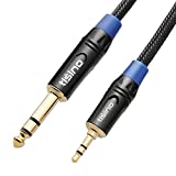 TISINO 1/8 to 1/4 Stereo Cable, 3.5mm to 1/4 Adapter Aux Cord Stereo Audio Cable for Guitar, Keyboard Piano, Laptop, Home Theater Devices, Speaker and Amplifiers -Nylon Braid 10ft
