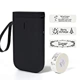 Label Maker Sticker Machine-NIIMBOT D11 Thermal Label Printer Inkless Portable Bluetooth Label Sticker Maker, Mini Bulk Printer for Business Home Office Compatible iOS Android USB Rechargeable-Black