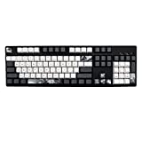 JSJT Ink Lotus Keycaps OEM Profile PBT Dye Sublimation 140 Keys for ANSI/ISO Layout Cherry MX Switch Mechanical Gaming Keyboards GK61/64/68/84/87/96/980/104/108 (with 6.25 Spaces)