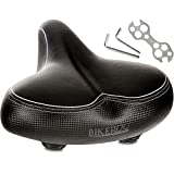 Bikeroo Oversized Bike Seat - Compatible with Peloton, Exercise or Road Bikes - Bicycle Saddle Replacement with Wide Cushion for Men & Womens Comfort