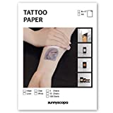 Sunnyscopa Printable Temporary Tattoo Paper for LASER printer - US LETTER SIZE 8.5'X11', 5 SHEETS - DIY Personalized Image Transfer Sheet for skin - Custom Waterslide Decal Stencil Henna