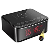 Mukyucase Spy Camera Hidden Camera WiFi in Wireless Charger Bluetooth Speaker and Clock,Nanny Cam with1080P/4K 160°Viewing Angle, Night Vision,Motion Detection APP Remote Control (2.4G&5G WiFi)