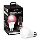 Geeni Prisma 800 2700K Dimmable A19, 60W Equivalent Color Changing RGBW LED Smart WiFi Light Bulb, Works with Alexa and Google Home, No Hub Required, Requires 2.4GHz WiFi  (1 Pack)