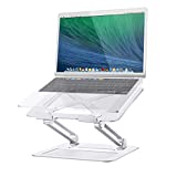 Adjustable Laptop Stand for Desk, TRUNIUM Aluminum School Laptop Stand, Ergonomic Laptop Riser for Desk, Portable Notebook Stand Compatible with 10-15.6 Inches MacBook, Dell, Lenovo, and More (Silver)
