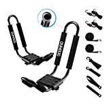OUHOUG J-bar Kayak roof Rack,Universal Rack Carrier for Kayaks Boat Surf Ski Canoe, SUP, Surfboard and Ski Board Rooftop Mount Rack on SUV