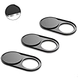 Webcam Cover Slide 0.022in Ultra Thin Metal Magnet Web Camera Cover for MacBook Pro Laptops Smartphone Mac PC Tablets for Echo Spot Show Protecting Your Privacy Security Black(3 Packs)