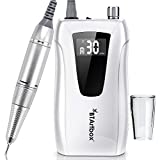 Professional Portable Nail Drill - Efile Nail Drill, BTArtbox 30000RPM Nail Drill Machine Rechargeable Electric Nail Drill for Acrylic Nails, Gift for Women Home and Salon Use, White