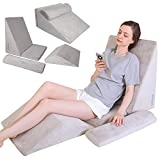 URBLAPOW UP-Ⅱ Wedge Pillow - Bed Wedge Pillow ，Back Support Wedge Pillow for Back and Legs Support ，Sleeping ， Hypoallergenic Support Pillow for Acid Reflux/Allergies/Indigestion Gray