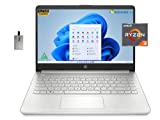 HP 2022 14' HD Display Laptop, AMD Ryzen 3-3250U, 32GB RAM, 512GB PCIe SSD, AMD Radeon Graphics, True Vision HD Camera, Bluetooth, Windows 11 S, Silver, 32GB Snow Bell USB Card