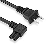 Right Angle 2 Prong Power Cord Compatible Samsung TCL Sharp Sony Toshiba Insignia TV, Canon PIXMA , HP Envy / OfficeJet Printer UL Listed Power Cable Replacement