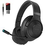 2.4Ghz Wireless Gaming Headset for PC, PS5, PS4, MacBook, with Microphone, Over-Ear Bluetooth Gaming Headphones for Cell Phone, Soft Earmuff - 25 Hours Playtime, Only Wired Mode for Xbox Series