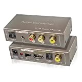 192KHz Multi Function Audio Converter, Tohilkel HDMI ARC or Toslink (Optical,SPDIF) or Coaxial to 3.5 mm Jack Stereo R/L Toslink (Optical,SPDIF) Coaxial, Support Multi Ports Output Simultaneously