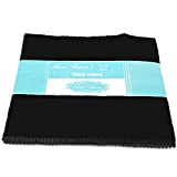 Pre-Cut 10x10 Inch Quilting Cotton Twill Black Color Fabric Bundles,Good Quality Craft Cloth,DIY for Sewing Crafting 46 Pieces Rose Flavor